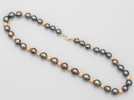 Collana di perle coltivate di Tahiti del diametro 