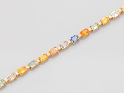 Pulsera tipo «río» de oro amarillo de 750°/°° (18 