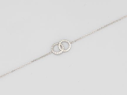 Armband aus 750°/°° (18 K) Weißgold, mit Forçat-Gl