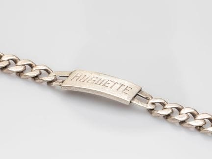 Bracelet d'identité en argent 800°/°°, à grande ma