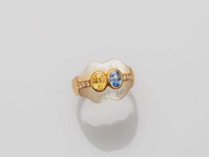 Vintage-Ring aus 750°/°° (18 K) Gelbgold, verziert