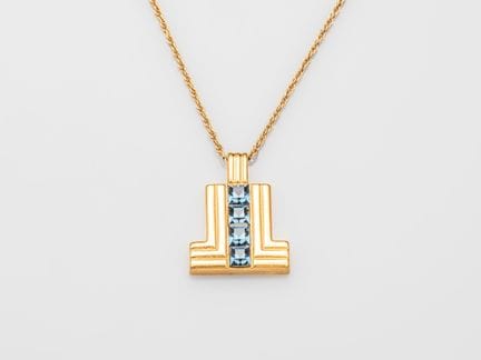 LANVIN, Kette und Anhänger aus vergoldetem Metall 
