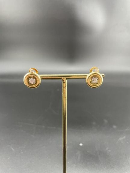Coppia di orecchini in oro giallo 18 K 750/°° impr