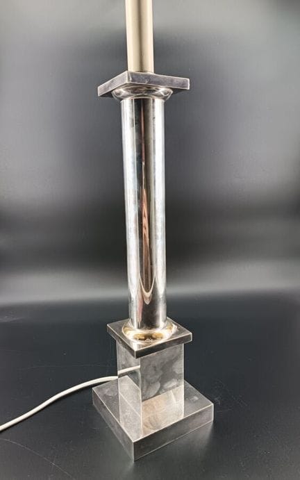 Base per lampada in bronzo argentato a forma di co