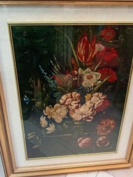 维斯（WIESS，十九世至二十世）"Bouquet de fleurs sur entablemen