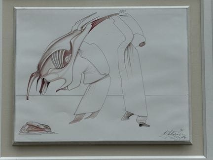 米哈伊尔·切米亚金（生于1943年）《巴黎的腹地》，钢笔素描与水彩画。24 x 30 厘米
