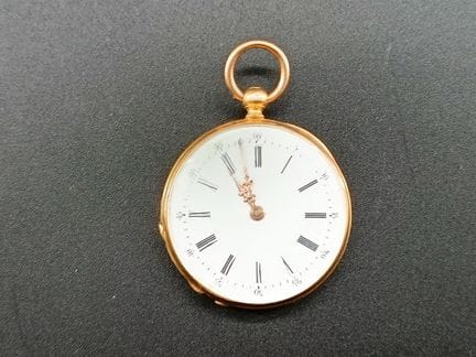 Orologio da tasca in oro giallo 18 carati 750/°. P