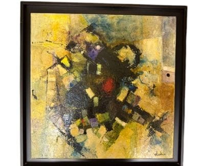 多尔·让-路易（20世纪）《抽象构图》，布面油画，右下角签名，背面签名并标注日期“97”。40×40