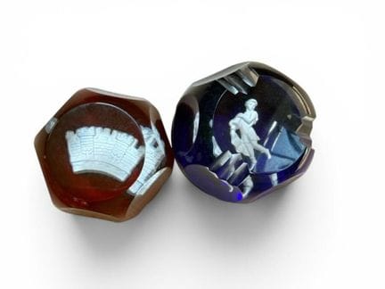 BACCARAT - Coppia di fermacarte in cristallo ceram