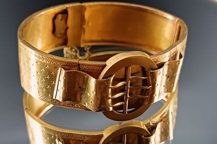 Bracciale a polsino in oro giallo 18 carati 750/°,