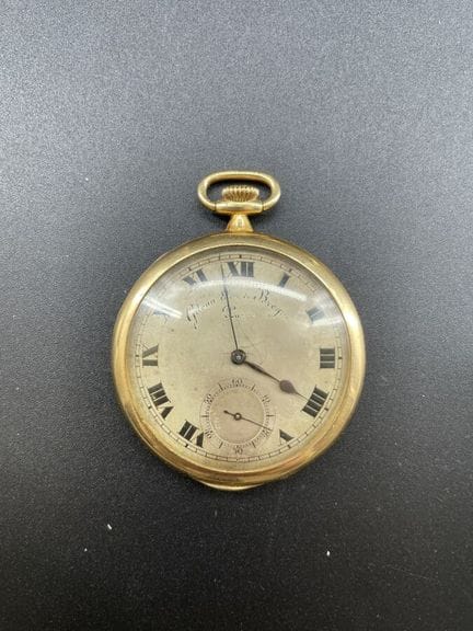 Orologio da tasca in oro giallo 18k 750/°, cassa i