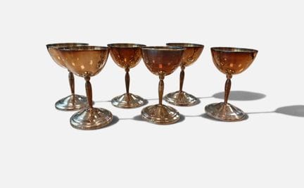 6 bicchierini da liquore in argento 900/°° (Americ