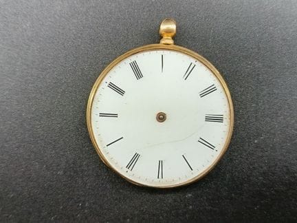 Orologio da tasca in oro giallo 18k 750/°° (mancan