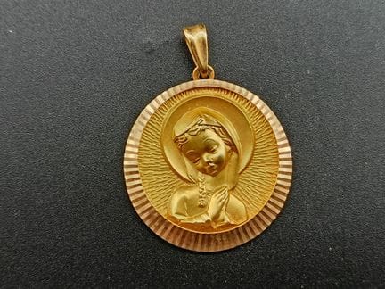Medaglia in oro giallo 18 carati 750/°. 8,13 gramm