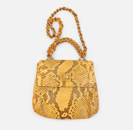 HERMANO SCERVINO, Tasche aus gelbem Pythonleder, H