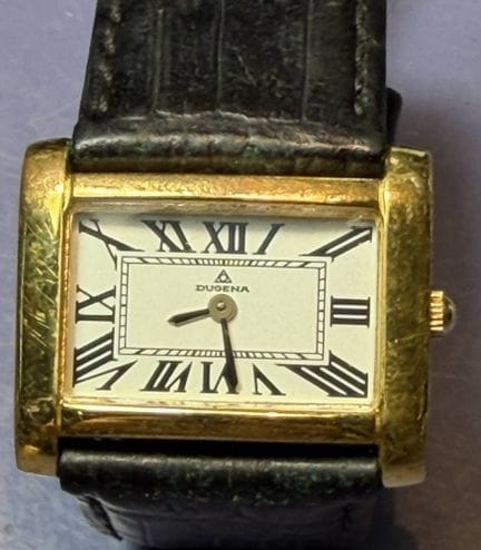 Dugena DAU, quartz, leather strap,   movement not 