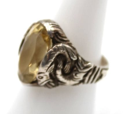 Anillo de plata de ley 925, con relieve, probablem