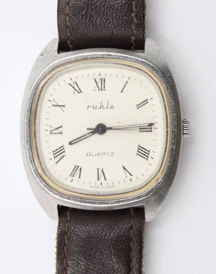Vintage wristwatch, Ruhla, quartz movement in work