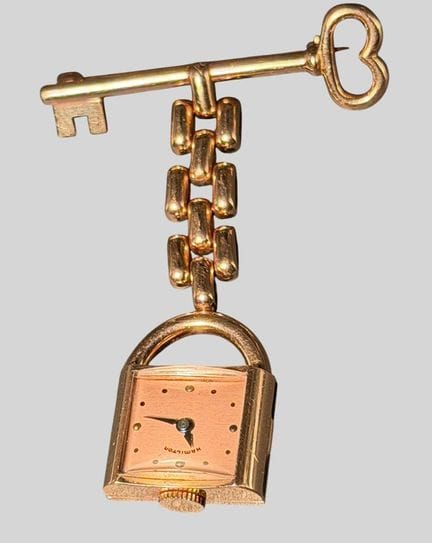 Orologio vintage Hamilton Gold-585, a forma di luc