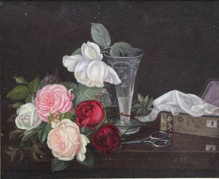 natura morta anonima, olio/lino, XIX secolo, incor