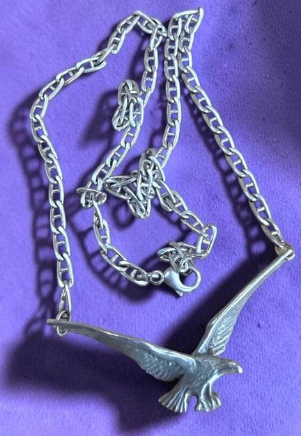 925 sterling silver necklace with an eagle, length