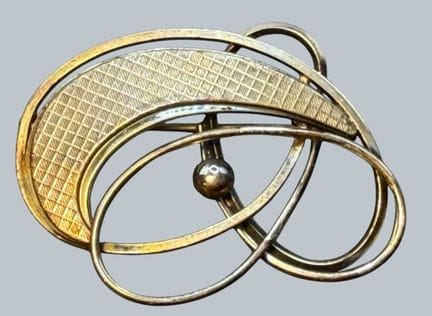 Spilla in argento 800 "K&amp;L", 4x2,5 cm, 4,80 gr