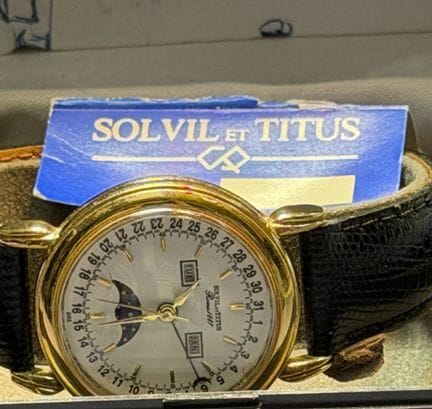 "Solvil et Titus" quartz wristwatch with moon phas