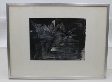 《飞马》，可能是单版画（Monoprint）与刮画技法的结合，
未署名，装裱于玻璃框内
RG 31 