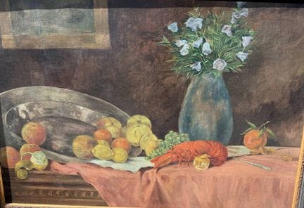 维利-库库克（1875-1944）签名大型静物，油画/亚麻布，装框良好，RG 104x143 厘米，