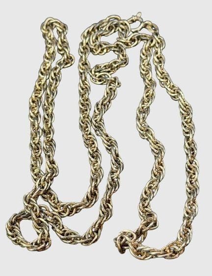 Collana lunga e pesante in argento 925, lunghezza 