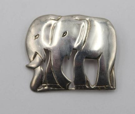 spilla figurativa, elefante, argento 925, 8 g, cir
