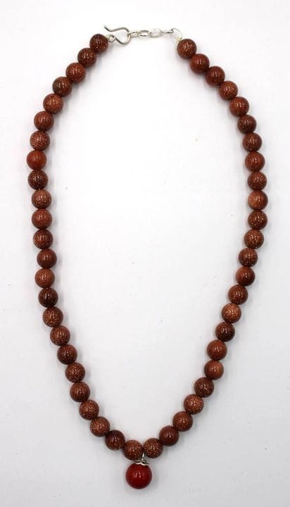 Collana, filo d'oro, chiusura in argento, L-38 cm