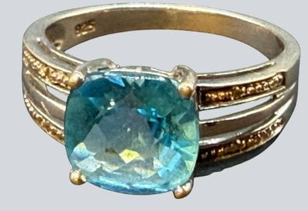Anello in argento 925 con pietra blu, RG 54, 2,95 