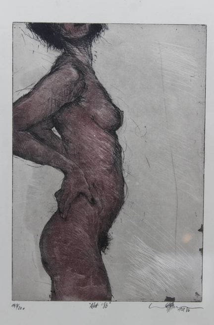奥地利-德国画家兼版画家埃尔哈德·格特利希（Erhard Göttlicher）的一幅原版蚀刻版画。