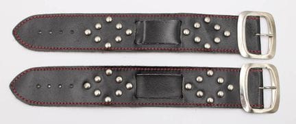 2 wide leather watch straps, L: 22 cm, W: 3.5 cm