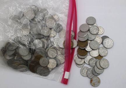 Insieme di monete di piccolo taglio varie, DDR 
ci