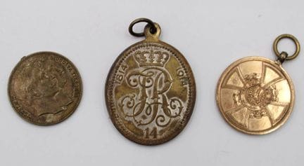 Set di 3 pezzi: medaglia della coppia imperiale, m