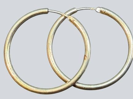 Coppia di orecchini a cerchio in argento 925, diam