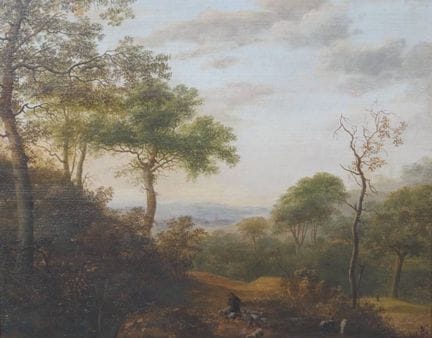 Anonimo antico maestro "Paesaggio con gregge di pe