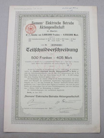 Obbligazione parziale del valore di 500 franchi (=