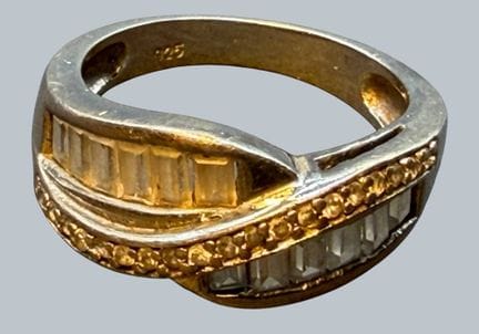 Anello in argento 925 con pietre trasparenti, RG 5