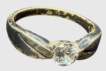 Anello in argento 925, pietra trasparente, RG 54, 