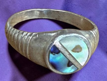 925 Sterling Silver Ring with Mother-of-Pearl, Siz