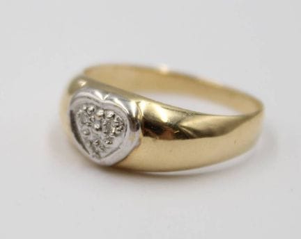 Anello GG in oro 585, piccoli brillanti, circa 1,5