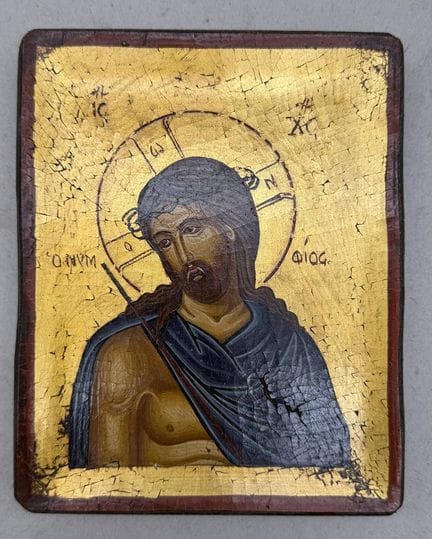 Icona bizantina, copia dipinta a mano in epoca mod