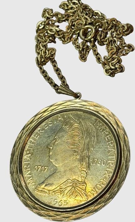 Collana d'argento con ciondolo grande in argento, 