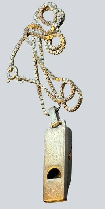 Collana con fischietto in argento 835, 8,81 gr