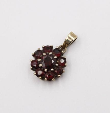 Garnet Pendant, Sterling Silver, Gold-Plated, 2.2 
