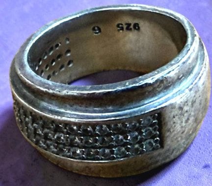 925 sterling silver ring with clear "Esprit" stone