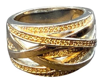Anello in argento 925 con pietre trasparenti, marc